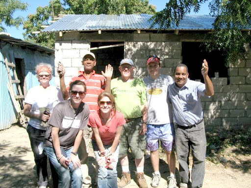 The members of the mission team from St. Patrick's, Albany, with the local construction chief and Fr. Jesús Mosquea in Azua, January 2012.