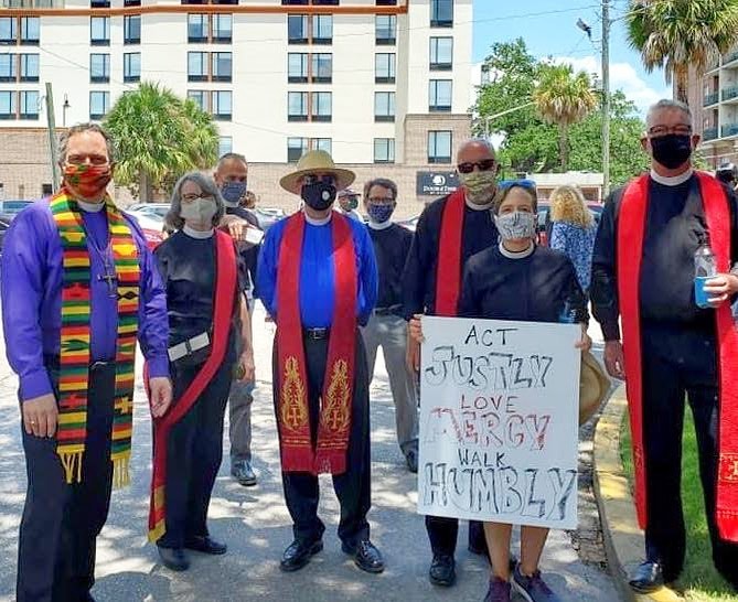 Savannah area clergy gather before supporting a march for justice